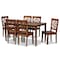 Baxton Studio Nicolette Modern and Contemporary Walnut Brown Finished Wood 7-Piece Dining Set 179-11388-10520-Zoro - alternate 1